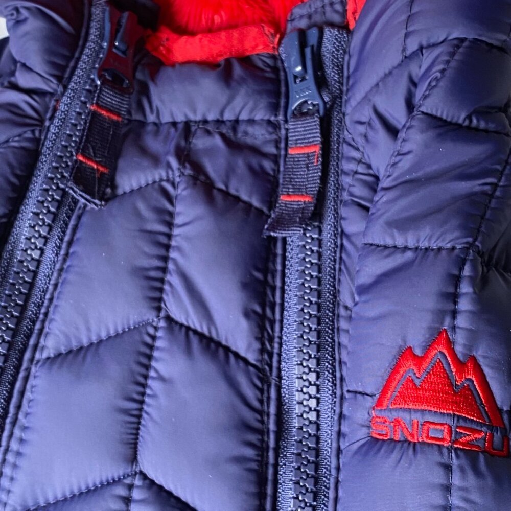 SNOZU Hooded Snowsuit Baby 9-12 Mo Puffer Bunting Blue Fleece Lined Zip Unisex - Picture 12 of 14